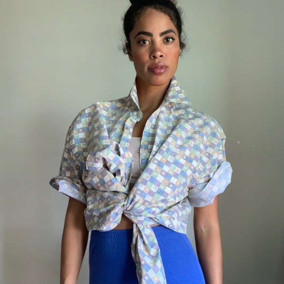 Geometric pastel shirt vintage - Picture 3 of 3